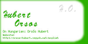 hubert orsos business card
