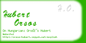 hubert orsos business card